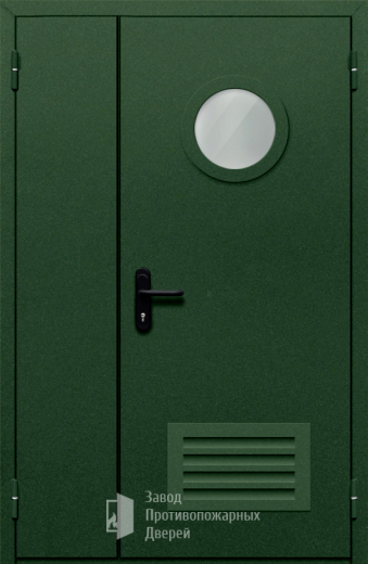 Фото двери «Полуторная с вентиляцией и стеклом №49» в Ступино