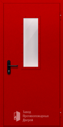 Фото двери «Однопольная со стеклом (красная)» в Ступино