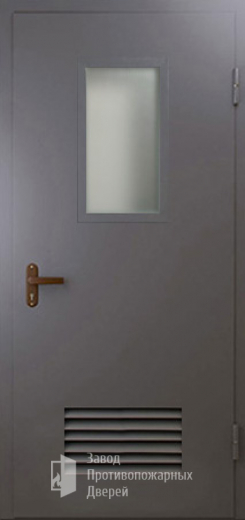 Фото двери «Техническая дверь №5 со стеклом и решеткой» в Ступино