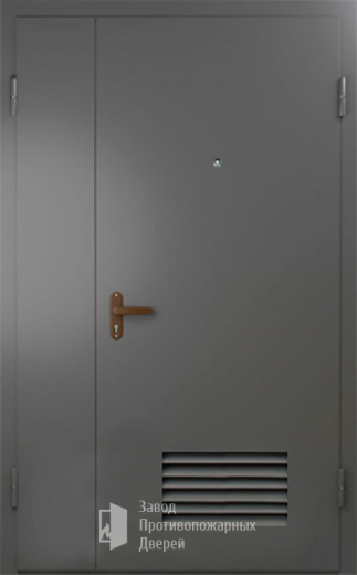 Фото двери «Техническая дверь №7 полуторная с вентиляционной решеткой» в Ступино