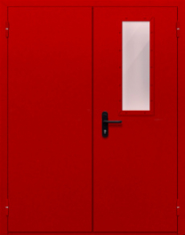 Фото двери «Двупольная со стеклом (красная)» в Ступино