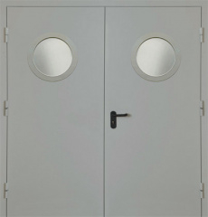 Фото двери «Двупольная с круглым стеклом EI-30» в Ступино