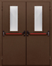 Фото двери «Двупольная со стеклом и антипаникой №68» в Ступино