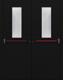 Фото двери «Двупольная со стеклом и антипаникой №64» в Ступино