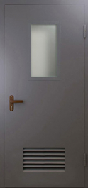 Фото двери «Техническая дверь №5 со стеклом и решеткой» в Ступино