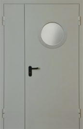 Фото двери «Полуторная с круглым стеклом EI-30» в Ступино